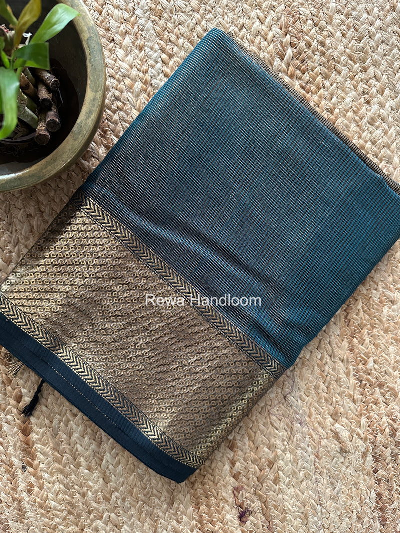 Exclusive Maheshwari Green Tissue Silk Saree ZTS0179