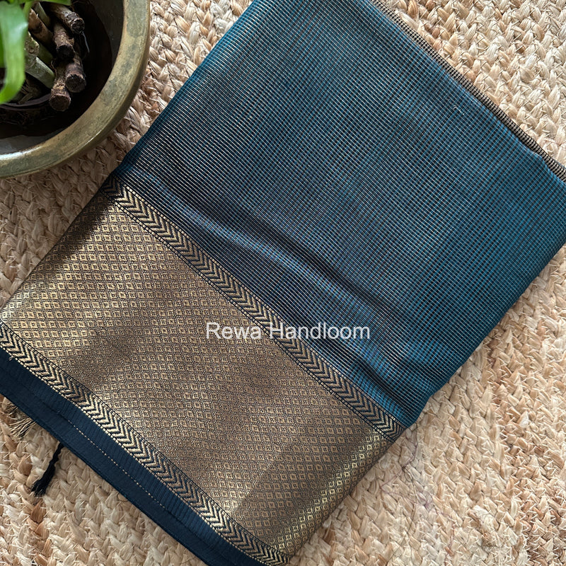 Exclusive Maheshwari Green Tissue Silk Saree ZTS0179
