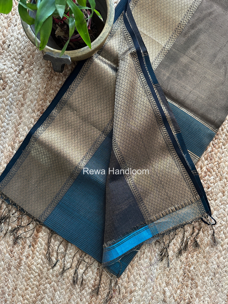 Exclusive Maheshwari Green Tissue Silk Saree ZTS0179