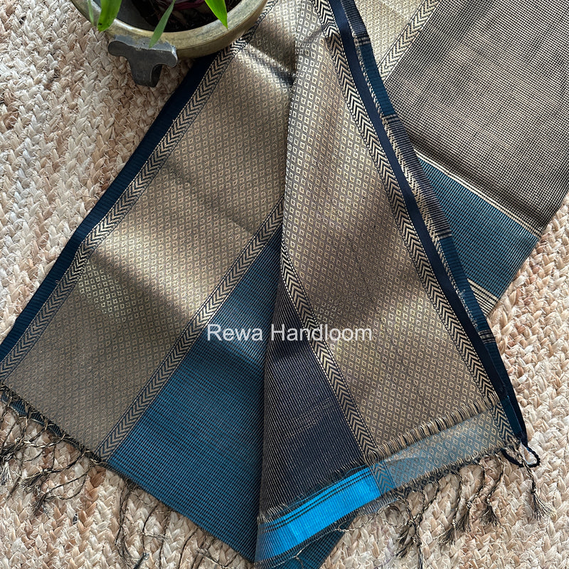 Exclusive Maheshwari Green Tissue Silk Saree ZTS0179