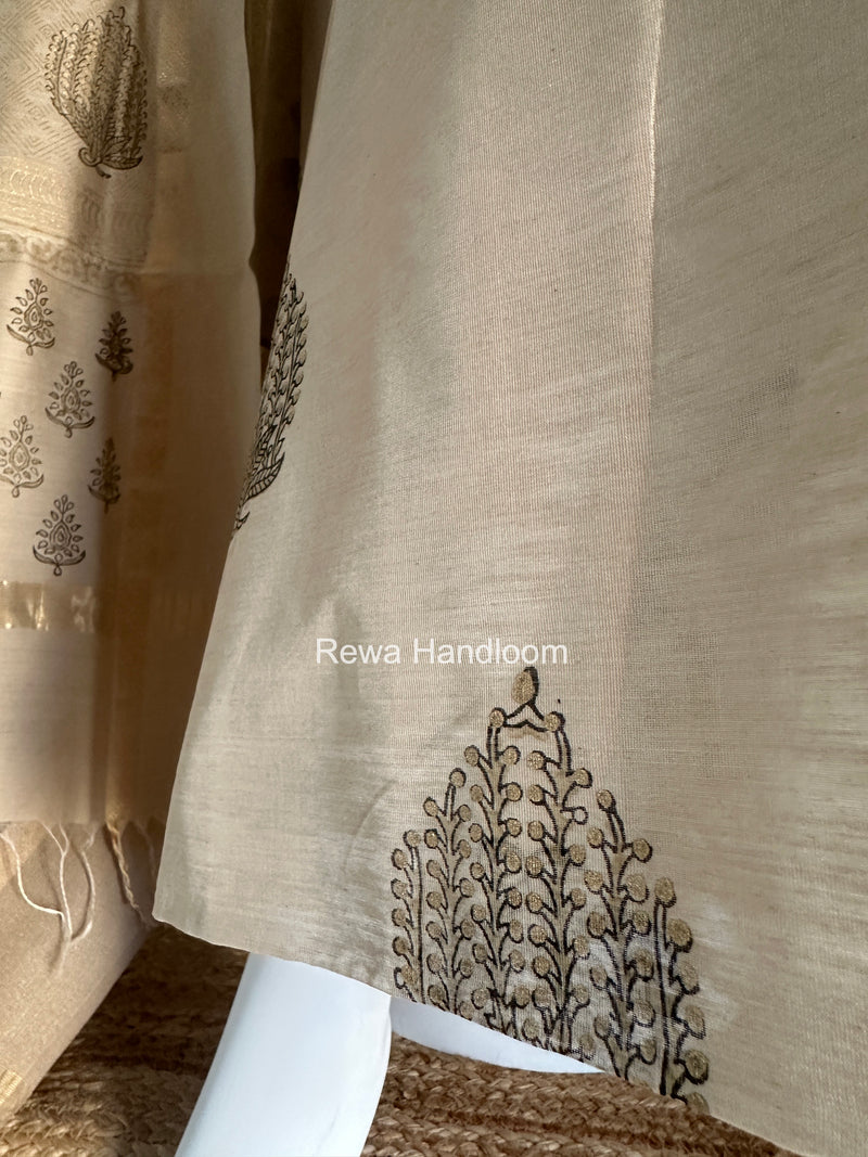 Handblock Print Top-Dupatta 