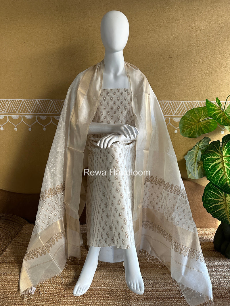 Maheshwari Handblock Print Top-Dupatta