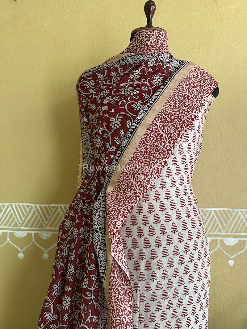 Maheshwari White Bagh Print Suit BSP0134