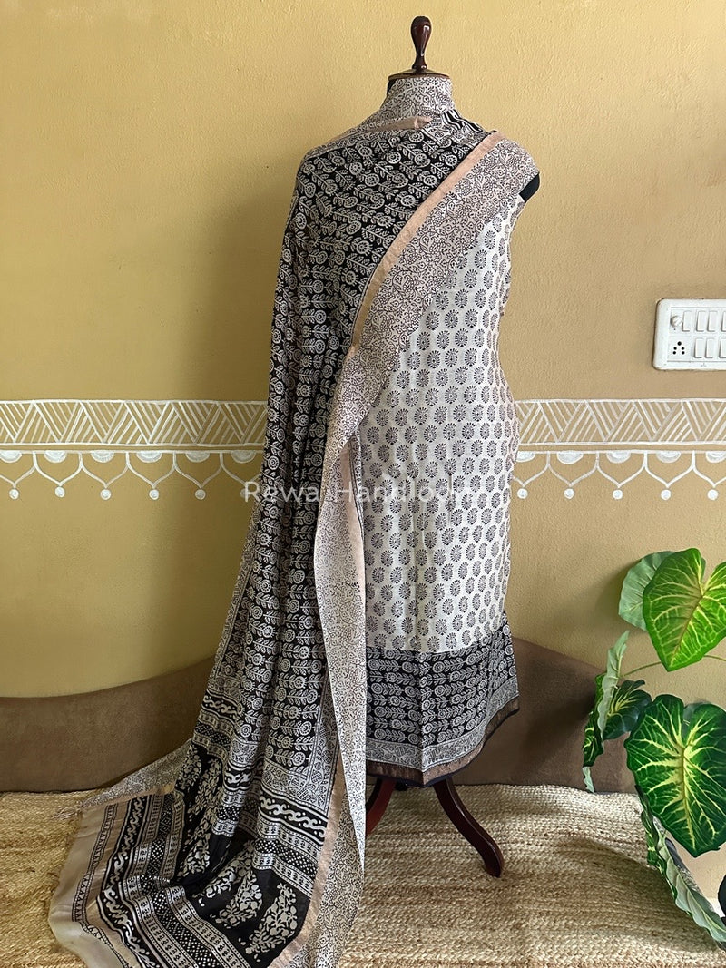 Maheshwari White Bagh Print Suit BSP0132