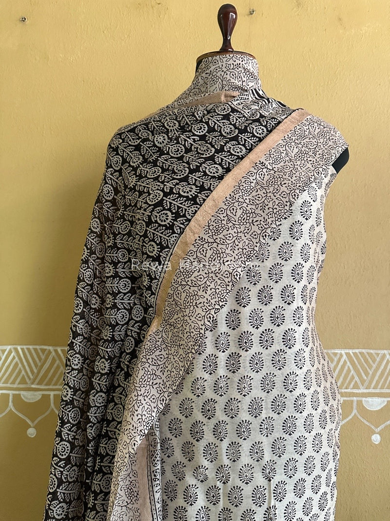 Maheshwari White Bagh Print Suit BSP0132