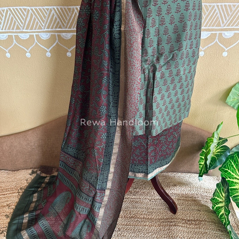 Maheshwari Green Bagh Print Suit BSP0136