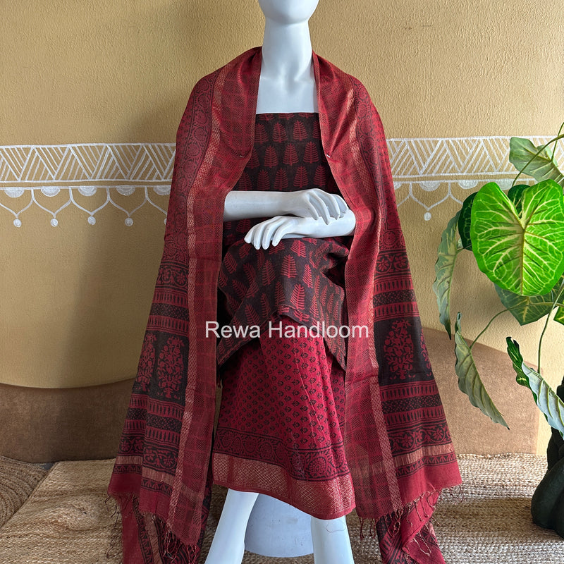 Maheshwari Bagh Print Tissue Suit
