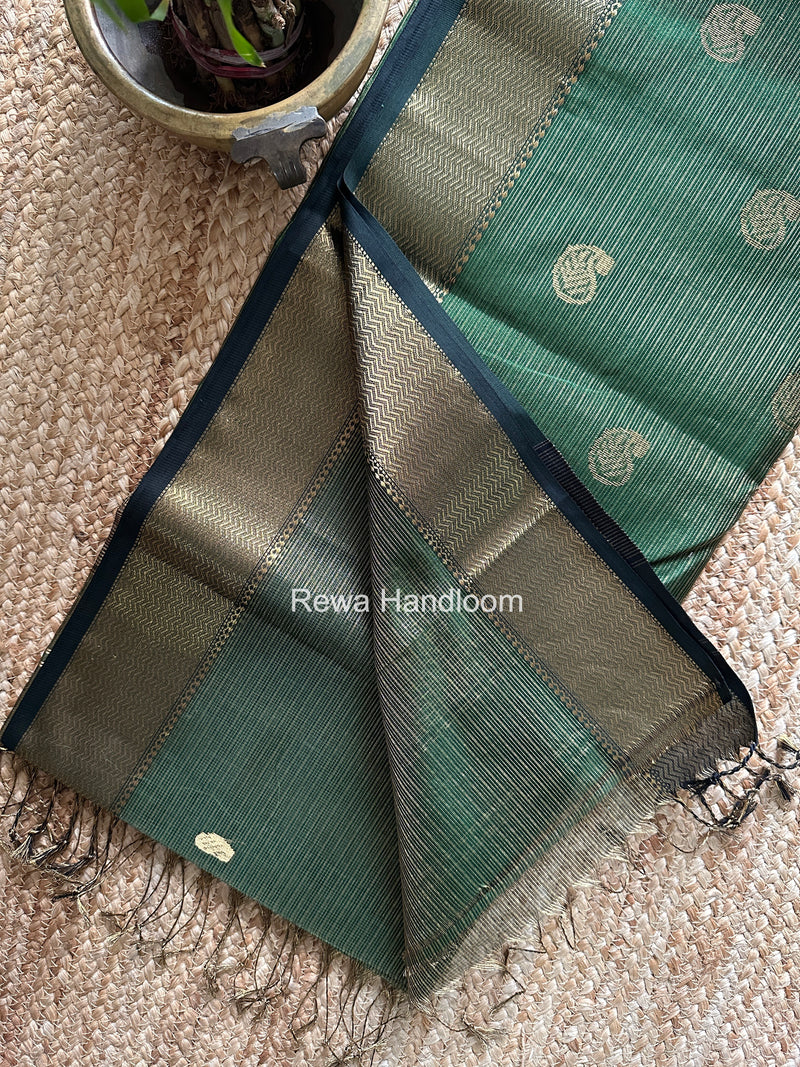 Maheshwari Green Tissue Butti Saree TKBS04