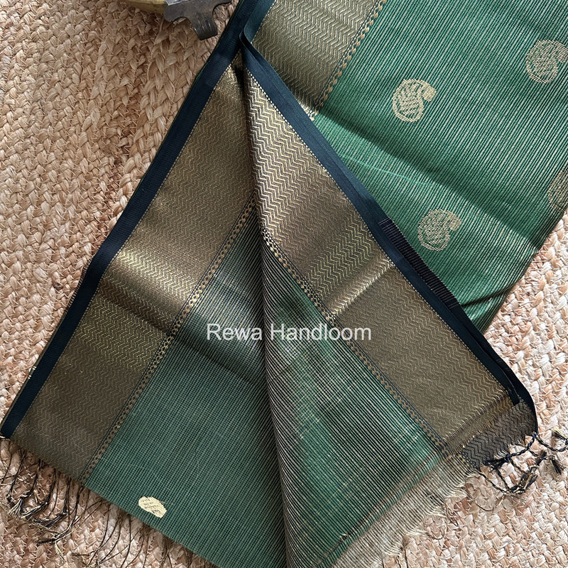 Maheshwari Green Tissue Butti Saree TKBS04