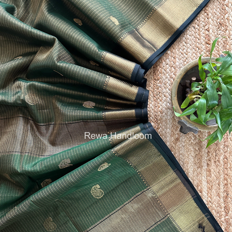 Maheshwari Green Tissue Butti Saree TKBS04