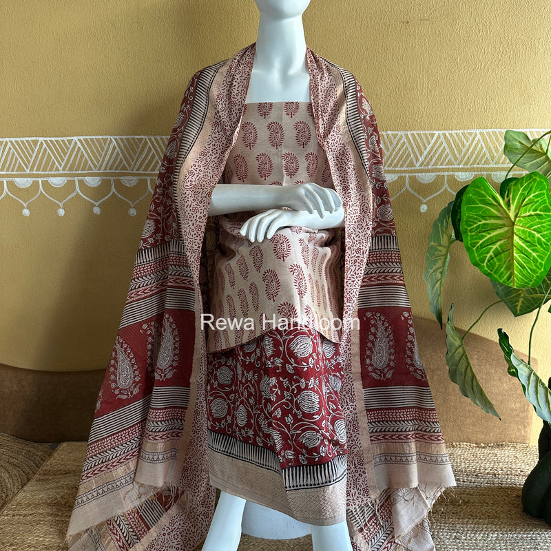 Maheshwari Bagh Print Tissue Suit