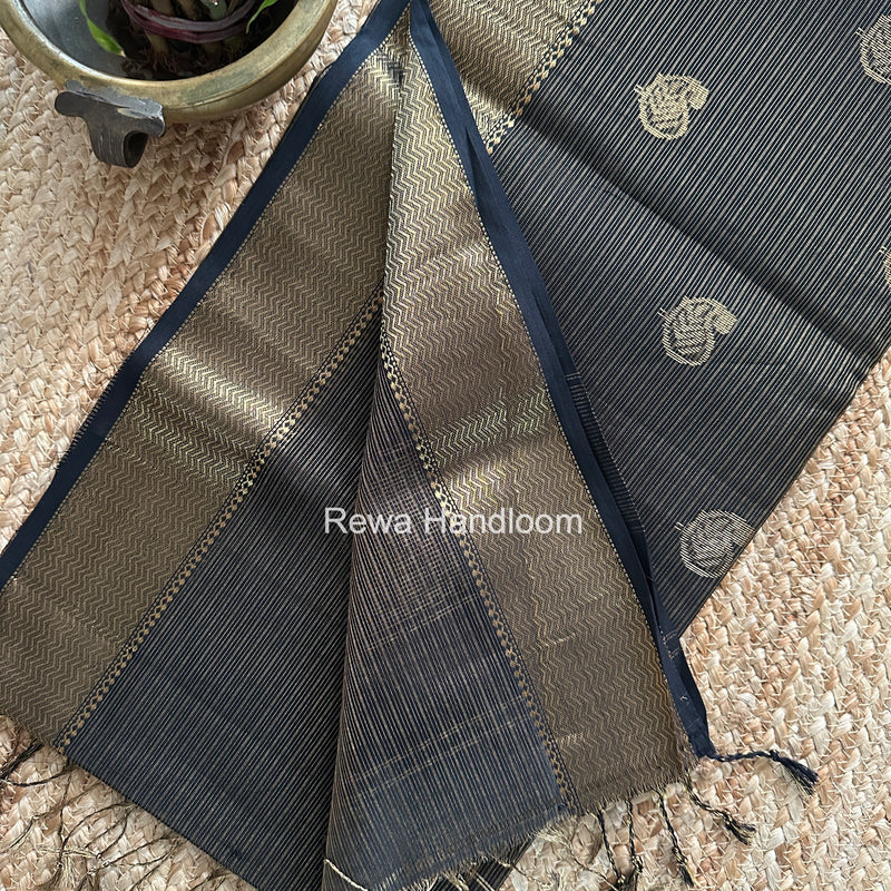 Maheshwari Black Tissue Butti Saree TKBS02