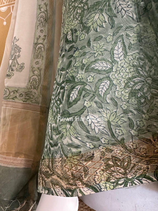 Handblock Print Top-Dupatta Set