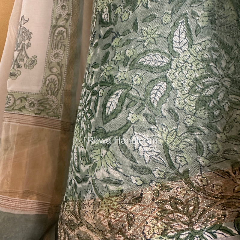 Handblock Print Top-Dupatta Set