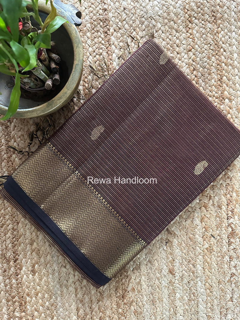 Maheshwari Wine Tissue Butti Saree TKBS08