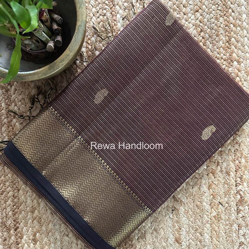Maheshwari Wine Tissue Butti Saree TKBS08