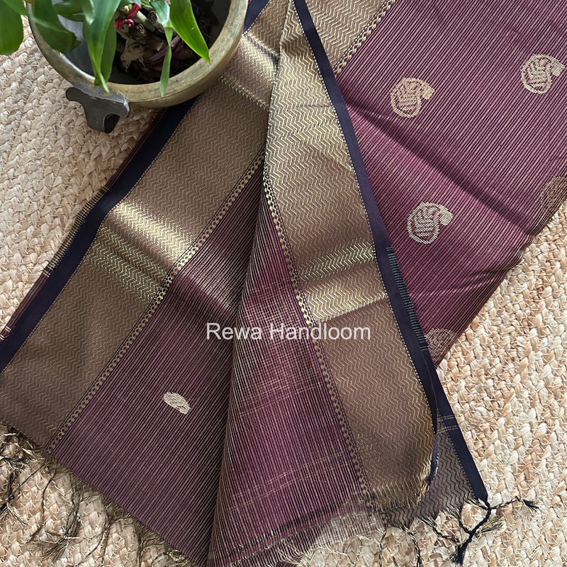 Maheshwari Wine Tissue Butti Saree TKBS08