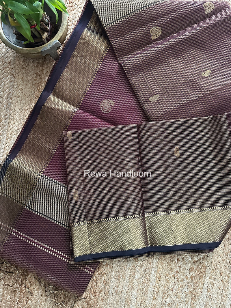 Maheshwari Wine Tissue Butti Saree TKBS08