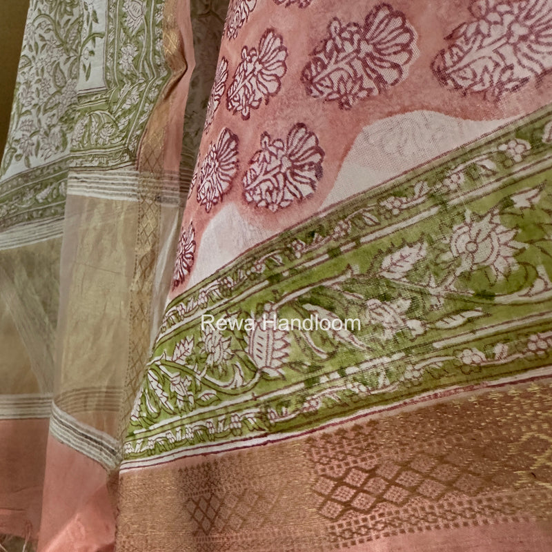 Handblock Print Top-Dupatta Set