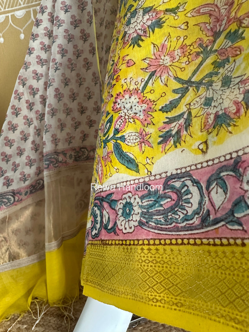 Handblock Print Top-Dupatta Set