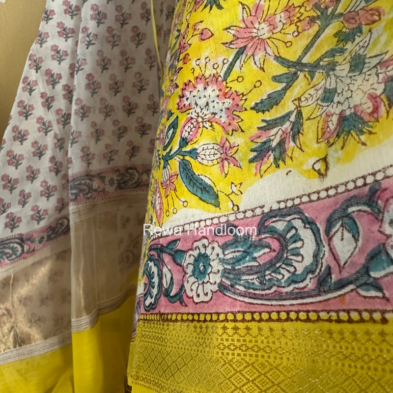 Handblock Print Top-Dupatta Set