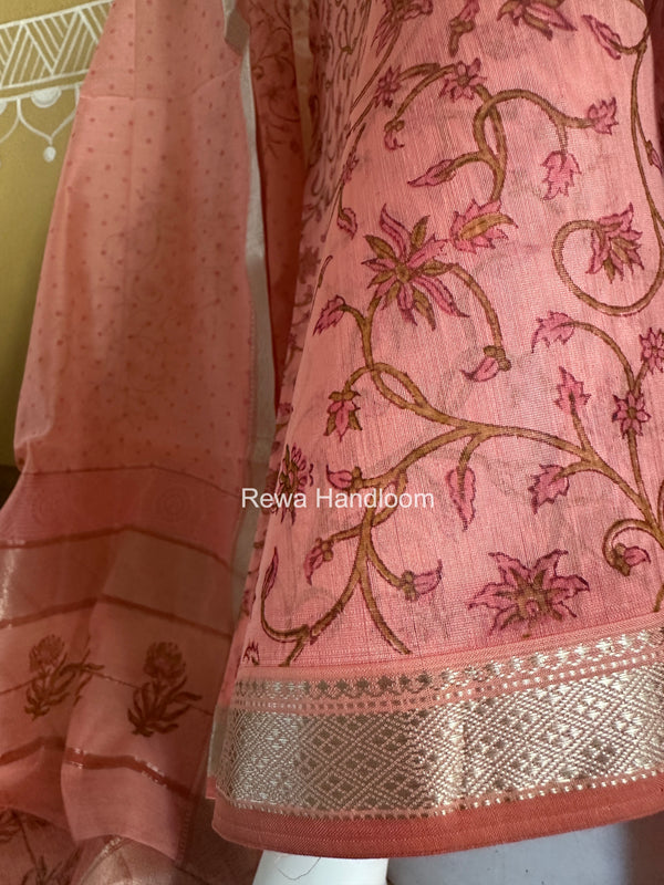 Handblock Print Top-Dupatta Set