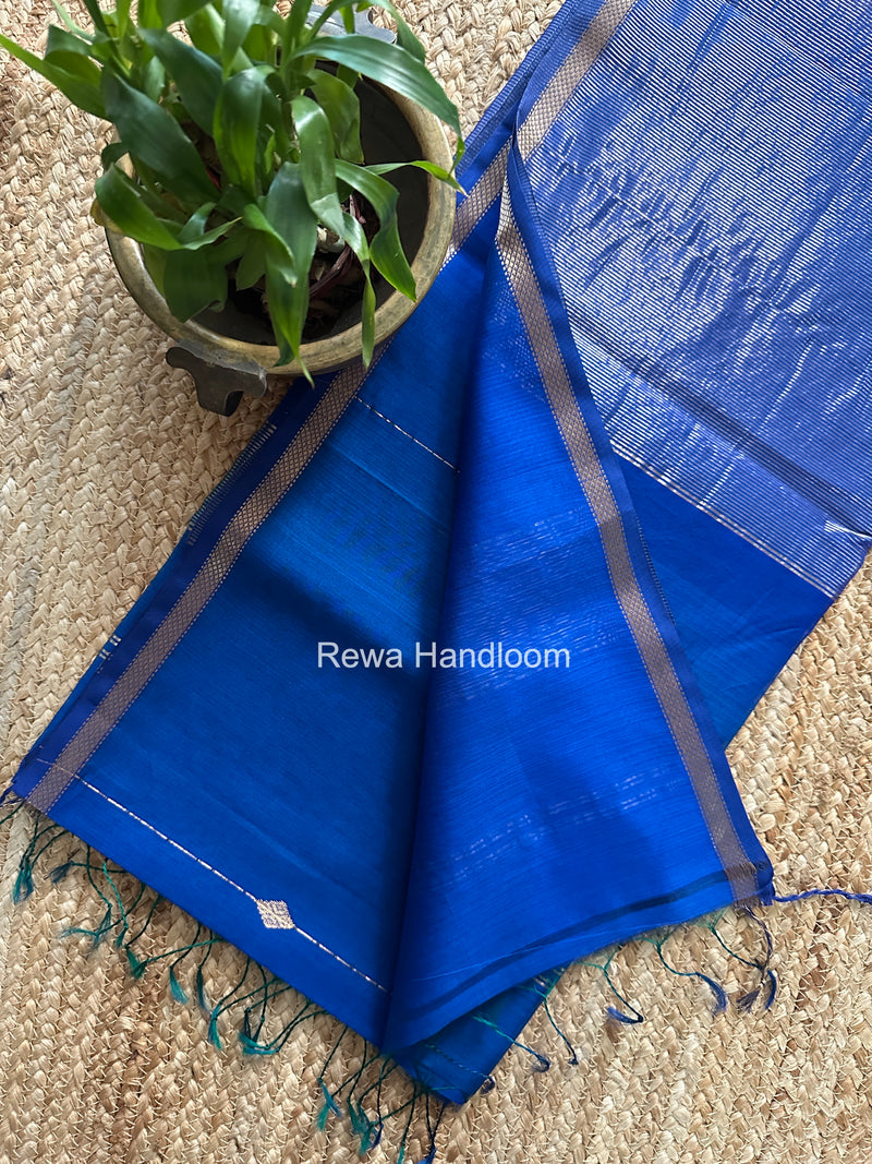 Blue Lining Butti Shaded Maheshwari Saree SBS0127