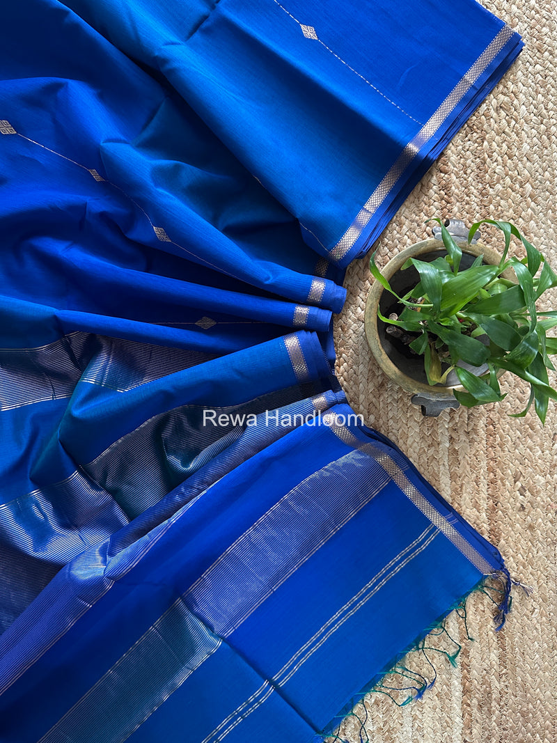 Blue Lining Butti Shaded Maheshwari Saree SBS0127