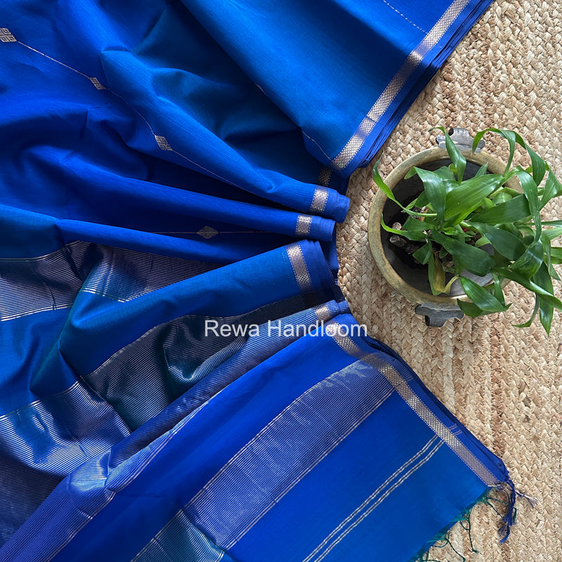 Blue Lining Butti Shaded Maheshwari Saree SBS0127