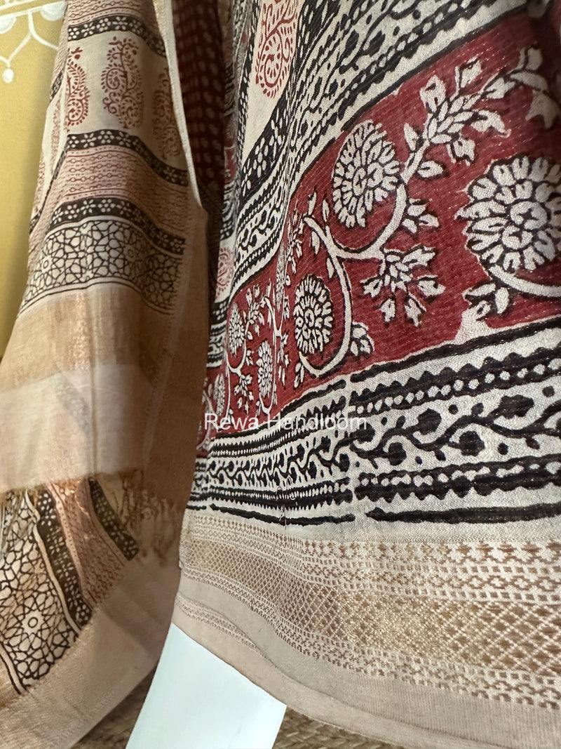 Bagh Print Tissue Top-Dupatta Set