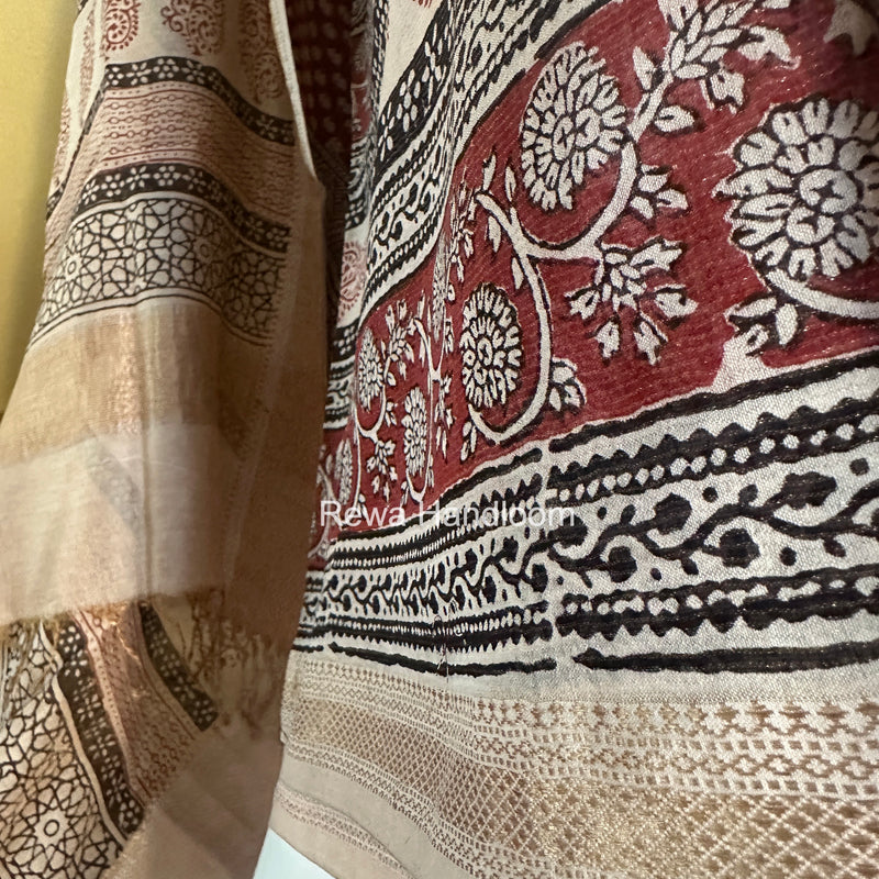 Bagh Print Tissue Top-Dupatta Set