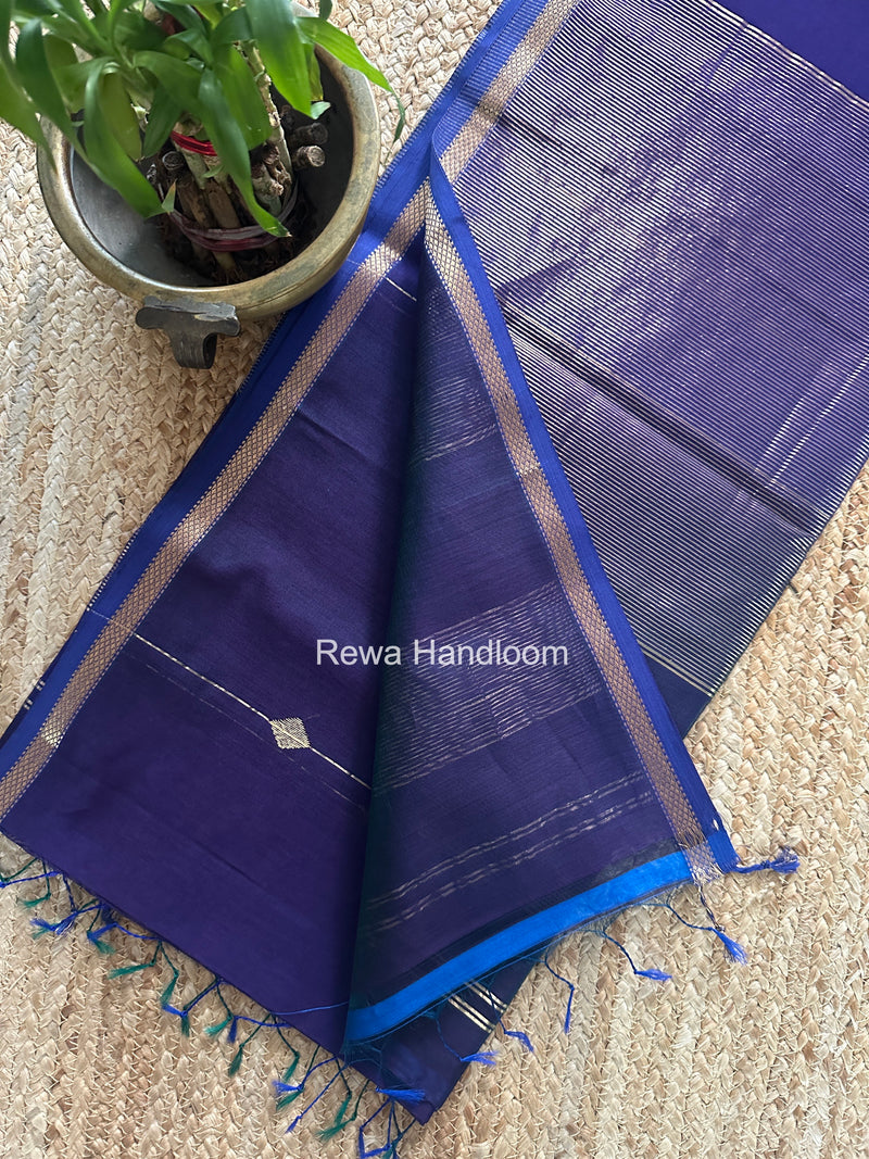 Purple Lining Butti Shaded Maheshwari Saree SBS0130