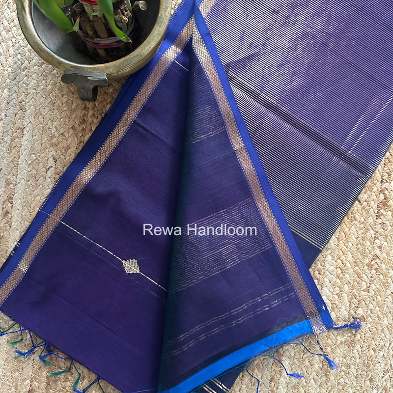 Purple Lining Butti Shaded Maheshwari Saree SBS0130
