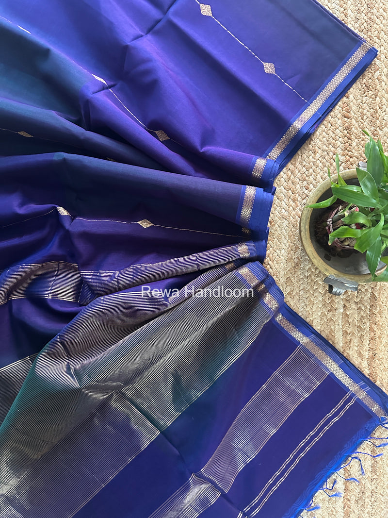 Purple Lining Butti Shaded Maheshwari Saree SBS0130