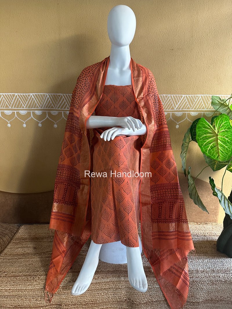 Maheshwari Tissue Bagh Print Suit