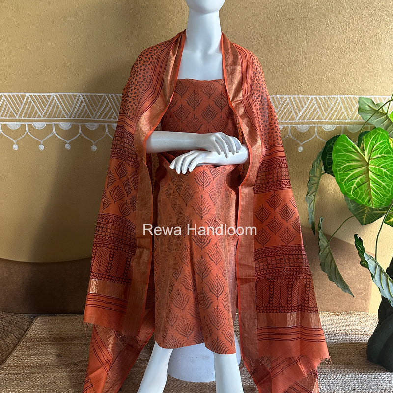 Maheshwari Tissue Bagh Print Suit