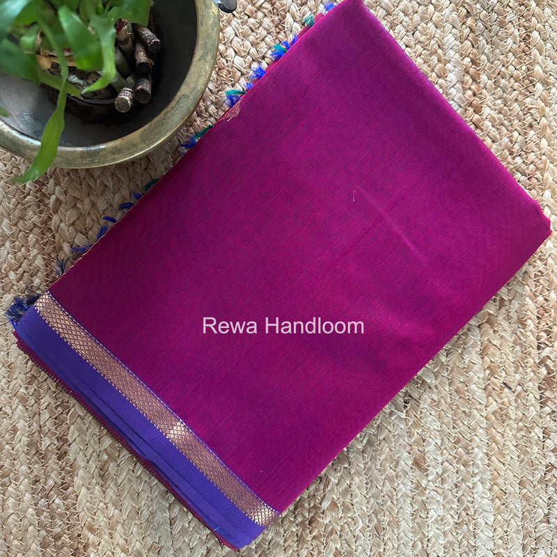 Magenta Lining Butti Shaded Maheshwari Saree SBS0131