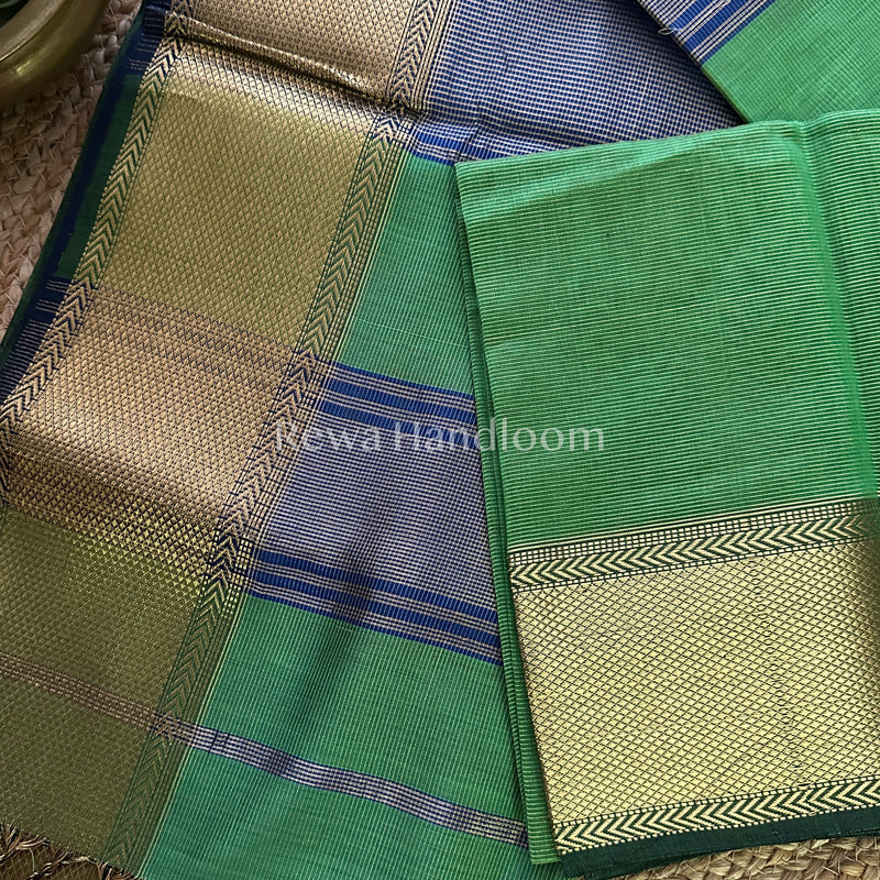 Maheshwari Green Tissue Silk Saree-ZTS15