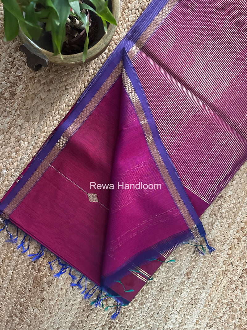Magenta Lining Butti Shaded Maheshwari Saree SBS0131