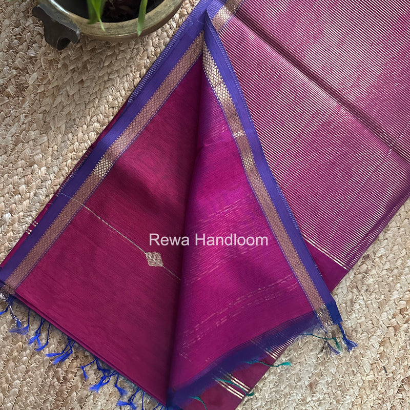 Magenta Lining Butti Shaded Maheshwari Saree SBS0131