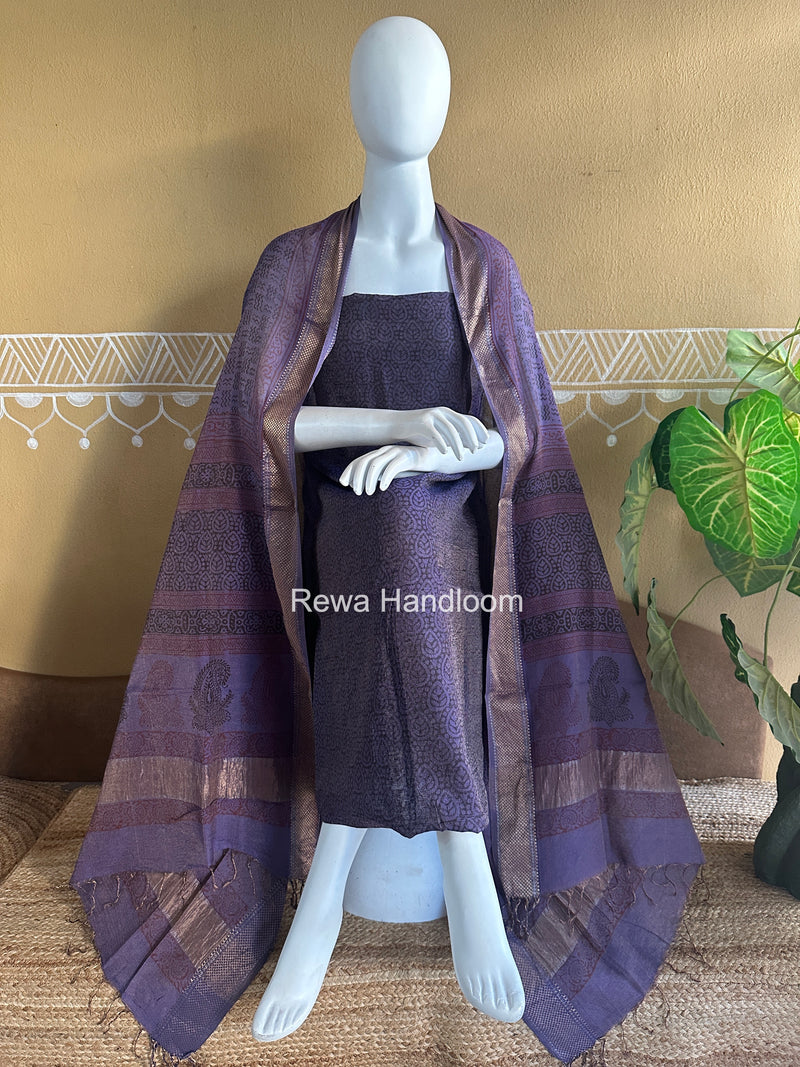 Maheshwari Bagh Print Tissue Top-Dupatta Set
