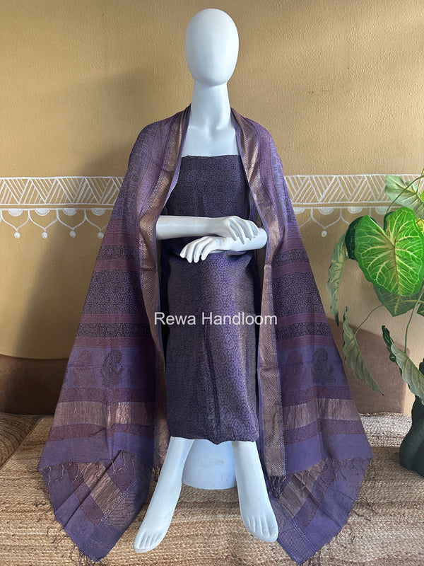 Maheshwari Bagh Print Tissue Top-Dupatta Set