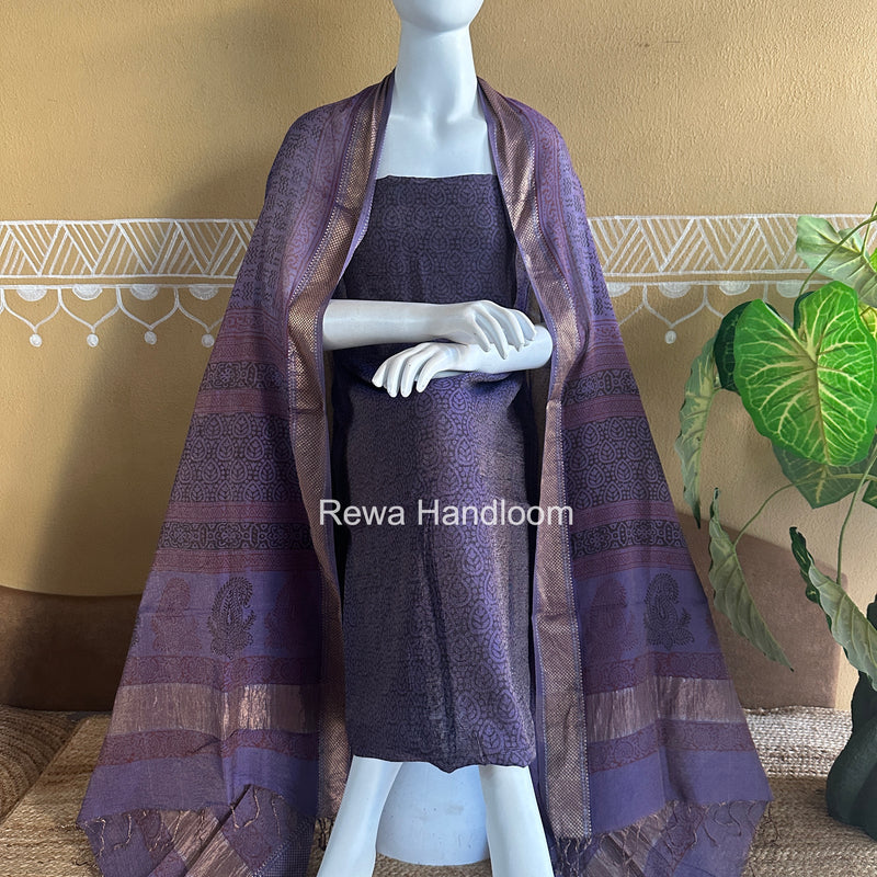 Maheshwari Bagh Print Tissue Top-Dupatta Set