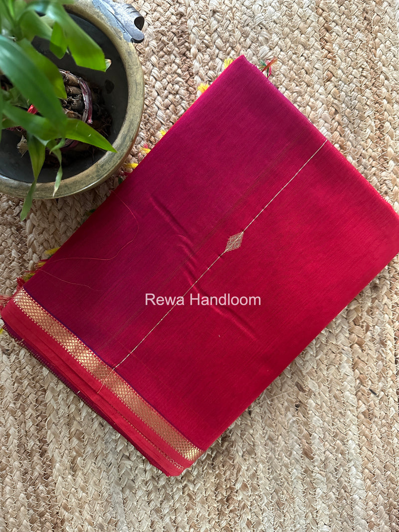 Red Lining Butti Shaded Maheshwari Saree SBS0133