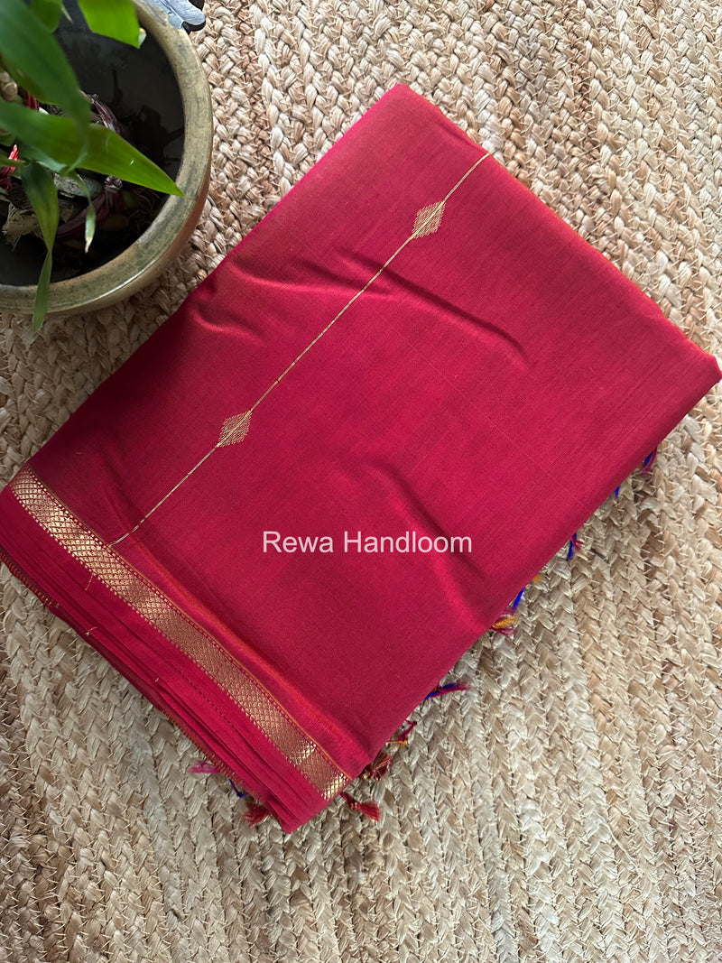 Fuchsia Pink Lining Butti Shaded Maheshwari Saree SBS0129