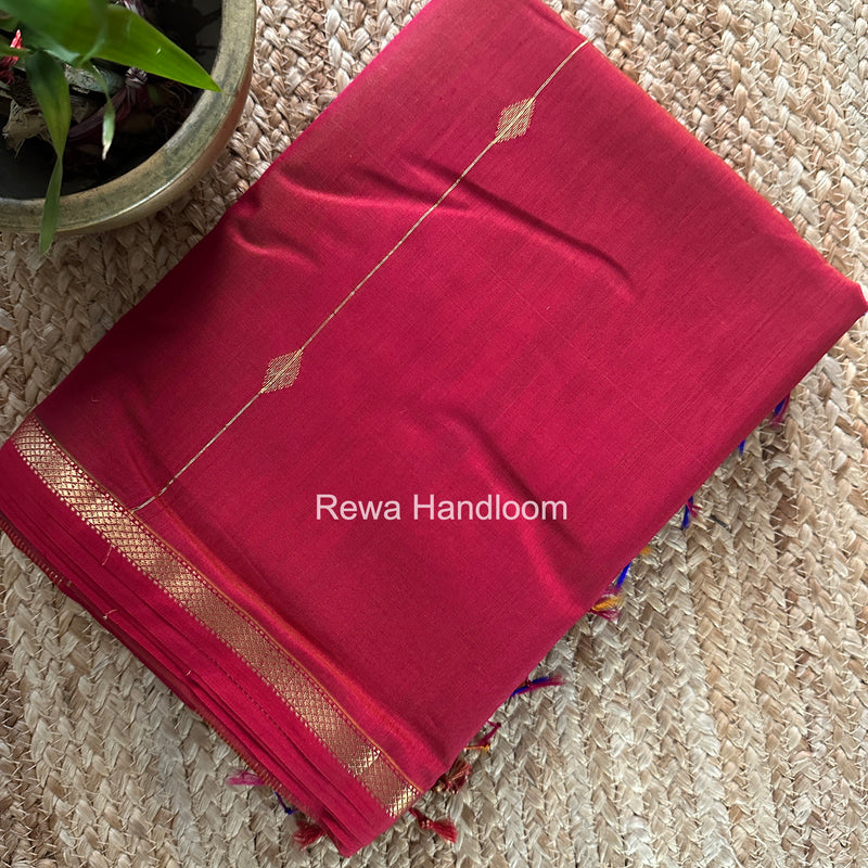 Fuchsia Pink Lining Butti Shaded Maheshwari Saree SBS0129