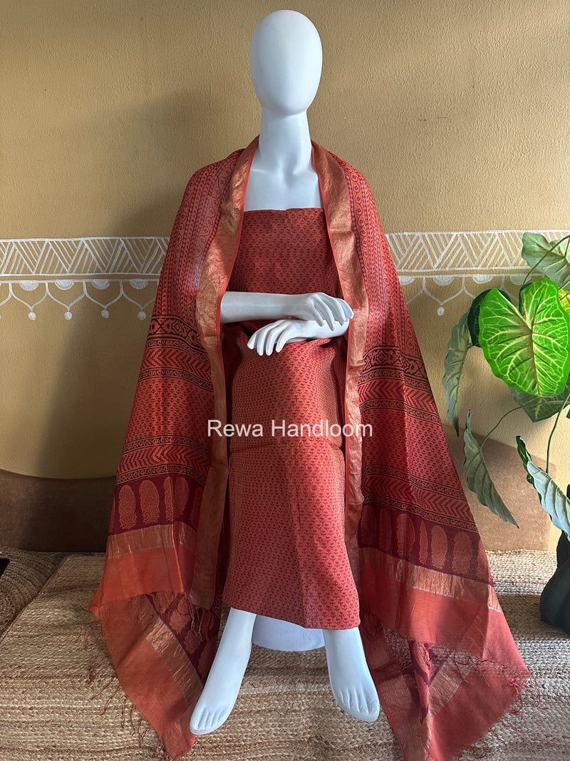 Maheshwari Tissue Bagh Print Suit