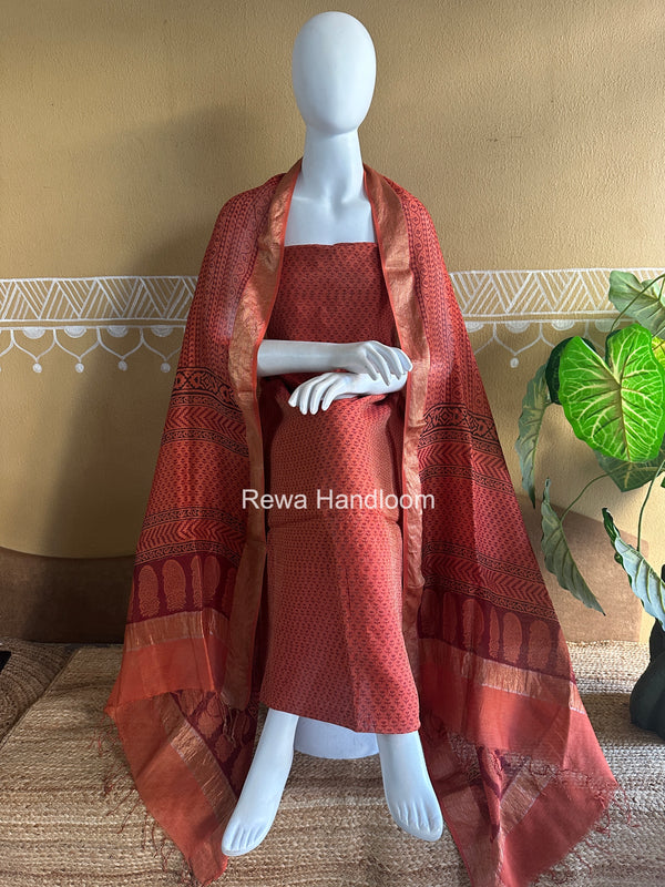 Maheshwari Tissue Bagh Print Suit
