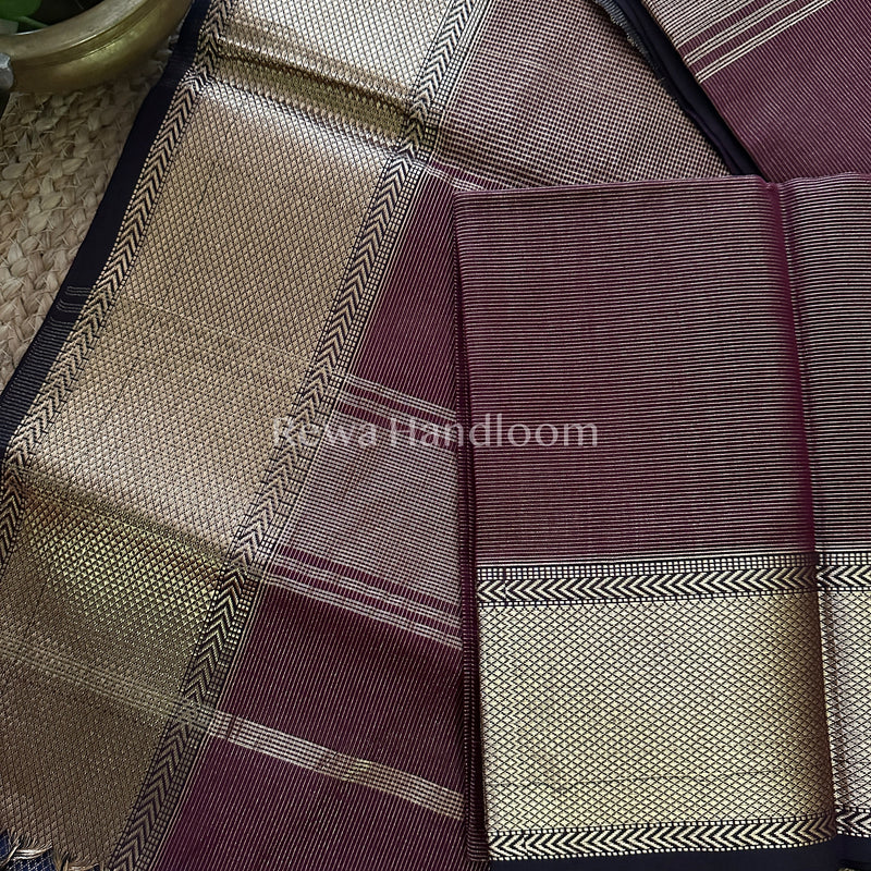 Maheshwari Purple Tissue Silk Saree-ZTS18