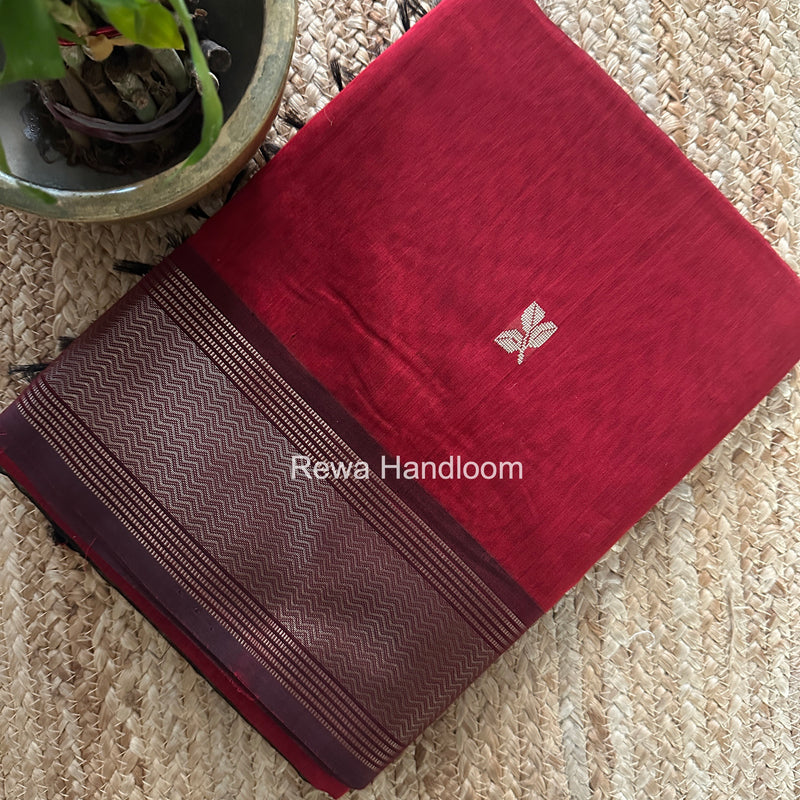 Maheshwari Maroon Resham Thread Butti Saree RBS015